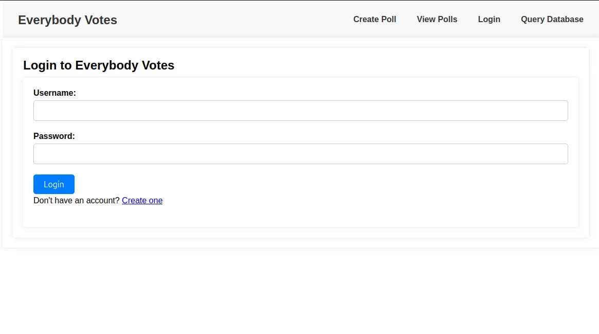 Voting application screenshot